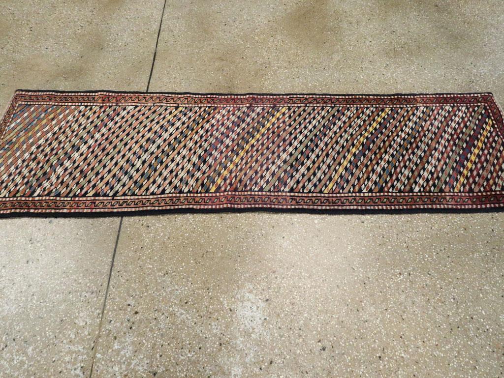 Wool Tribal 21st Century Handmade Persian Kurd Small Runner For Sale