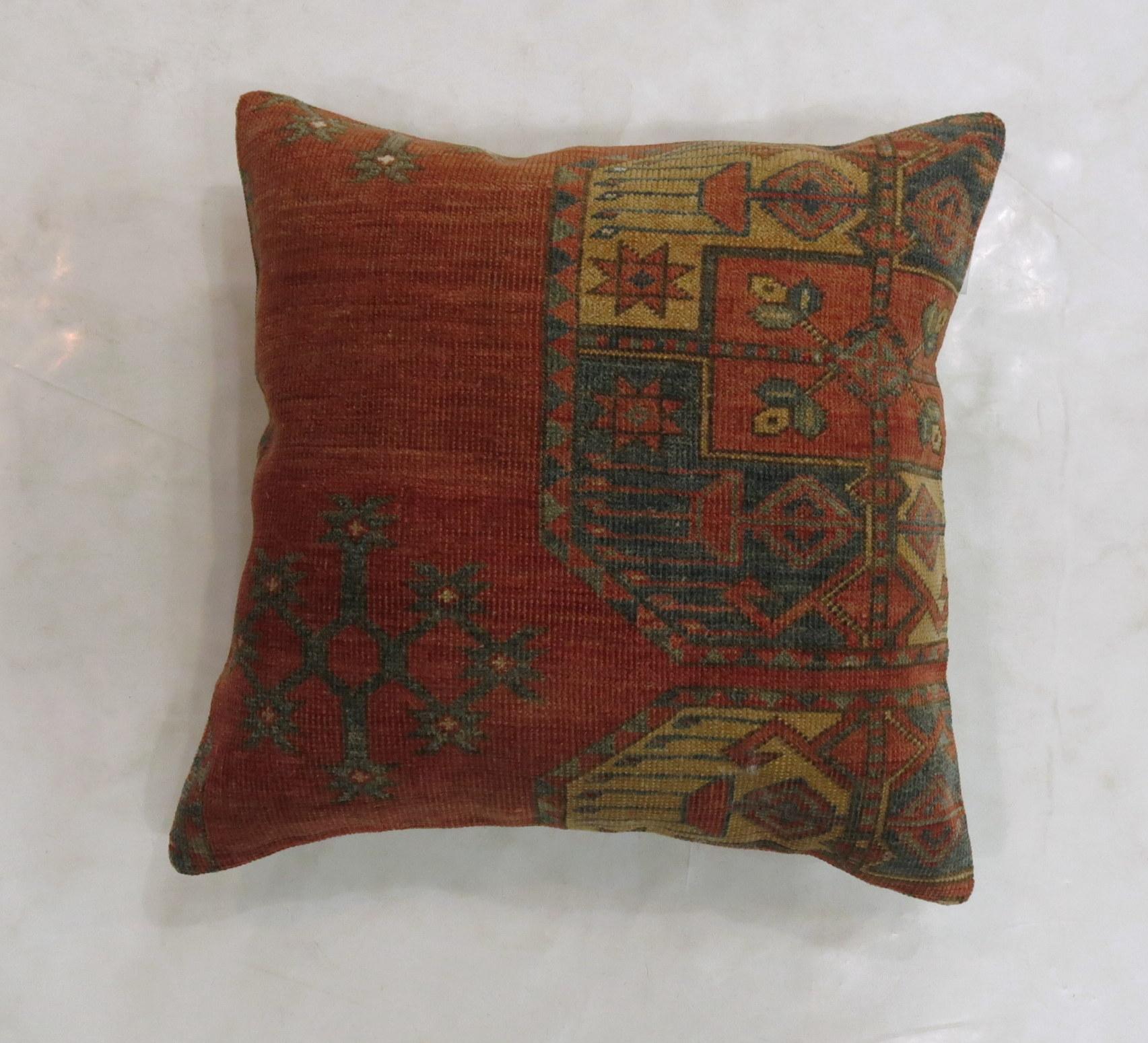 Pillow made from a 19th-century antique Ersari rug with cotton back and zipper closure.

Measures: 20'' x 20''.
