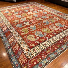 Tribal Afghan Hand-Knotted Afshar Wool Area Rug 9x12 Red