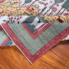Handgeknüpfter afghanischer Bakhsayesh-Wollteppich mit Motiven, 5 x 6
