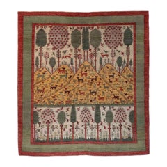 Handgeknüpfter afghanischer Bakhsayesh-Wollteppich mit Motiven, 5 x 6