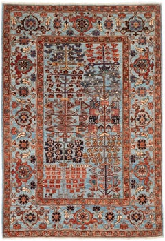 Tappeto decorativo tribale afgano in lana Bakhsayesh, annodato a mano, 4x6, blu