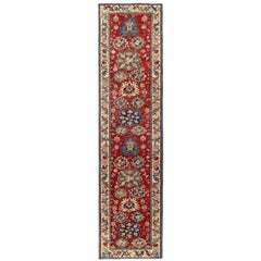 Tribal Afghan Hand-Knotted Bakhsayesh Wool Runner Rug 3x12