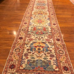 Tribal Afghan Hand-Knotted Heriz Wool Long Runner Rug 3x20