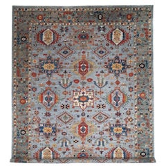 Tribal Afghan Hand-Knotted Karajeh Wool Large Area Rug 12x15