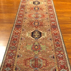 Tribal Afghan Hand-Knotted Karajeh Wool Runner Rug 3x12