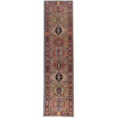 Tribal Afghan Hand-Knotted Karajeh Wool Runner Rug 3x12