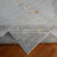 Tribal Afghan Hand-Knotted Oushak Wool Area Rug 8x10 Gray