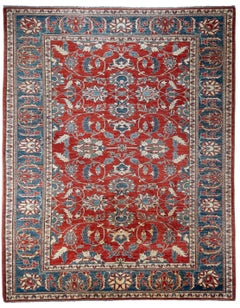 Tribal Afghan Hand-Knotted Sultanabad Wool Area Rug 9x12 Red