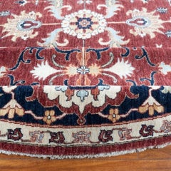 Tribal Afghan Hand-Knotted Sultanabad Wool Round Rug 10x10 Red