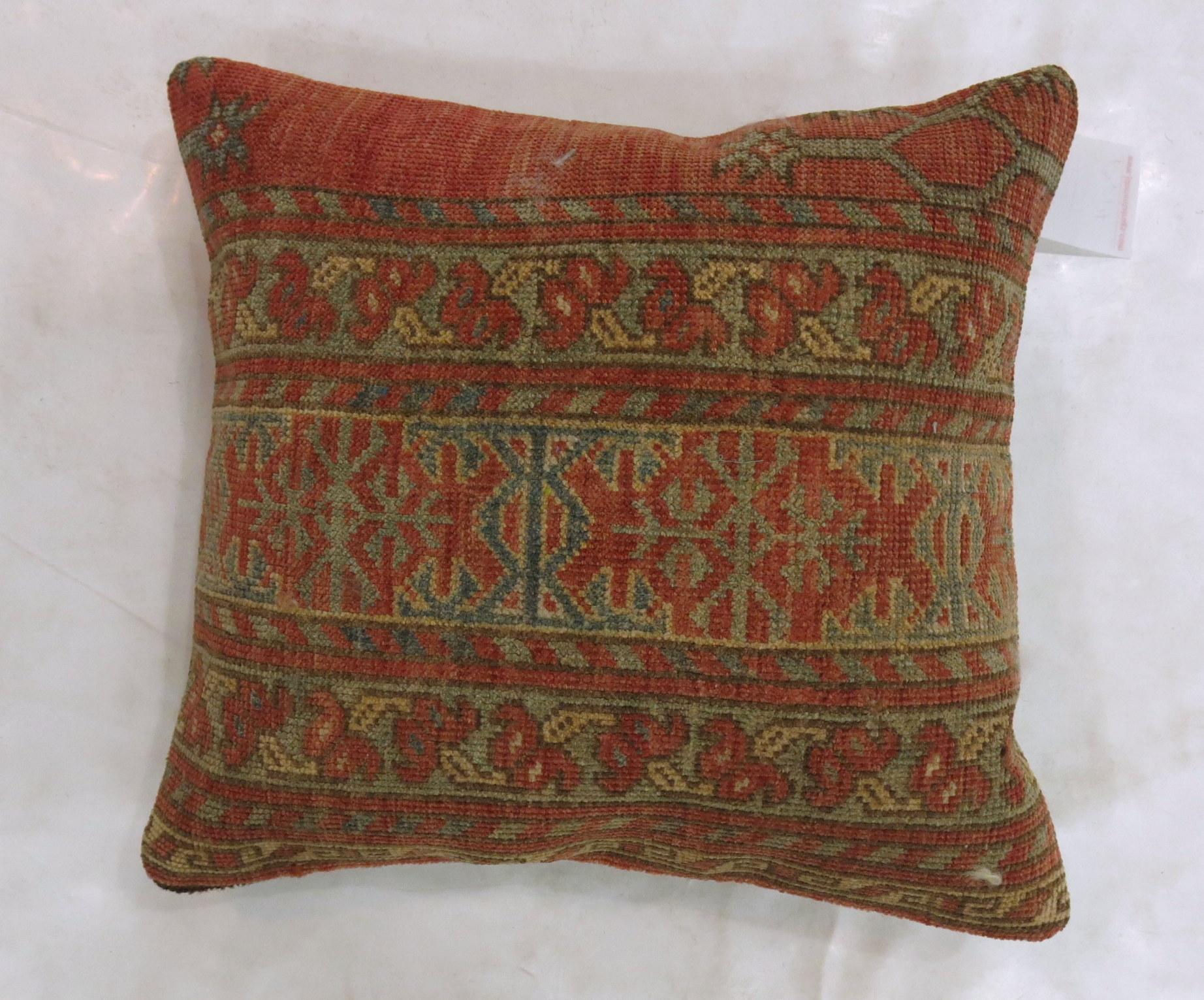Tribal Afghan Rug Pillow In Good Condition In New York, NY