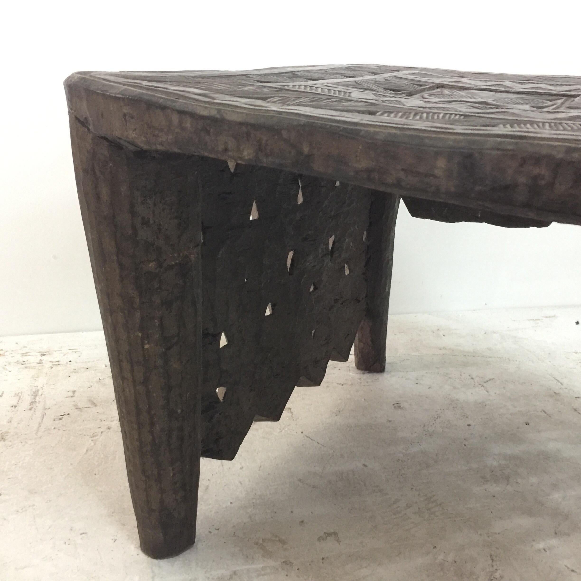 Tribal African Sidetable / Bench with Secret Compartment 5