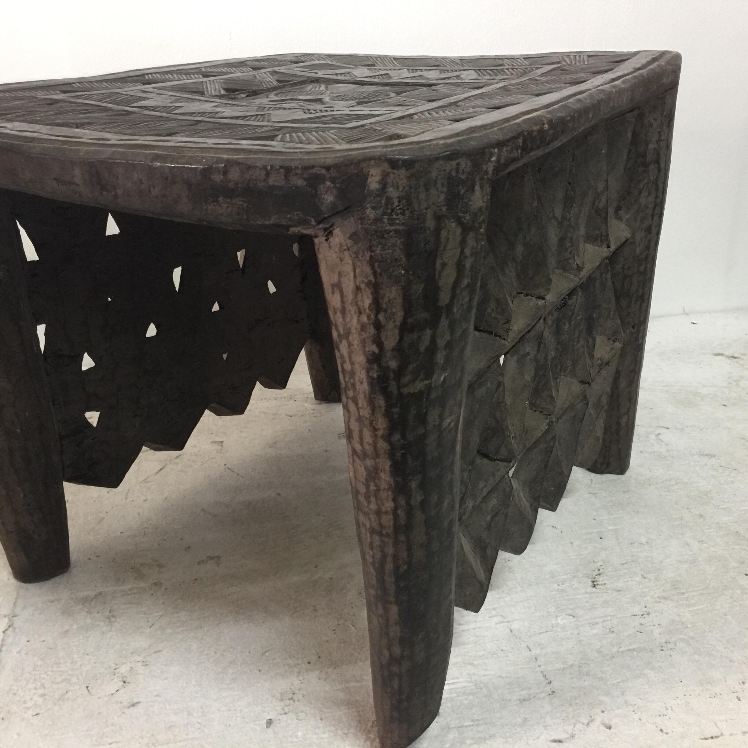 20th Century Tribal African Sidetable / Bench with Secret Compartment