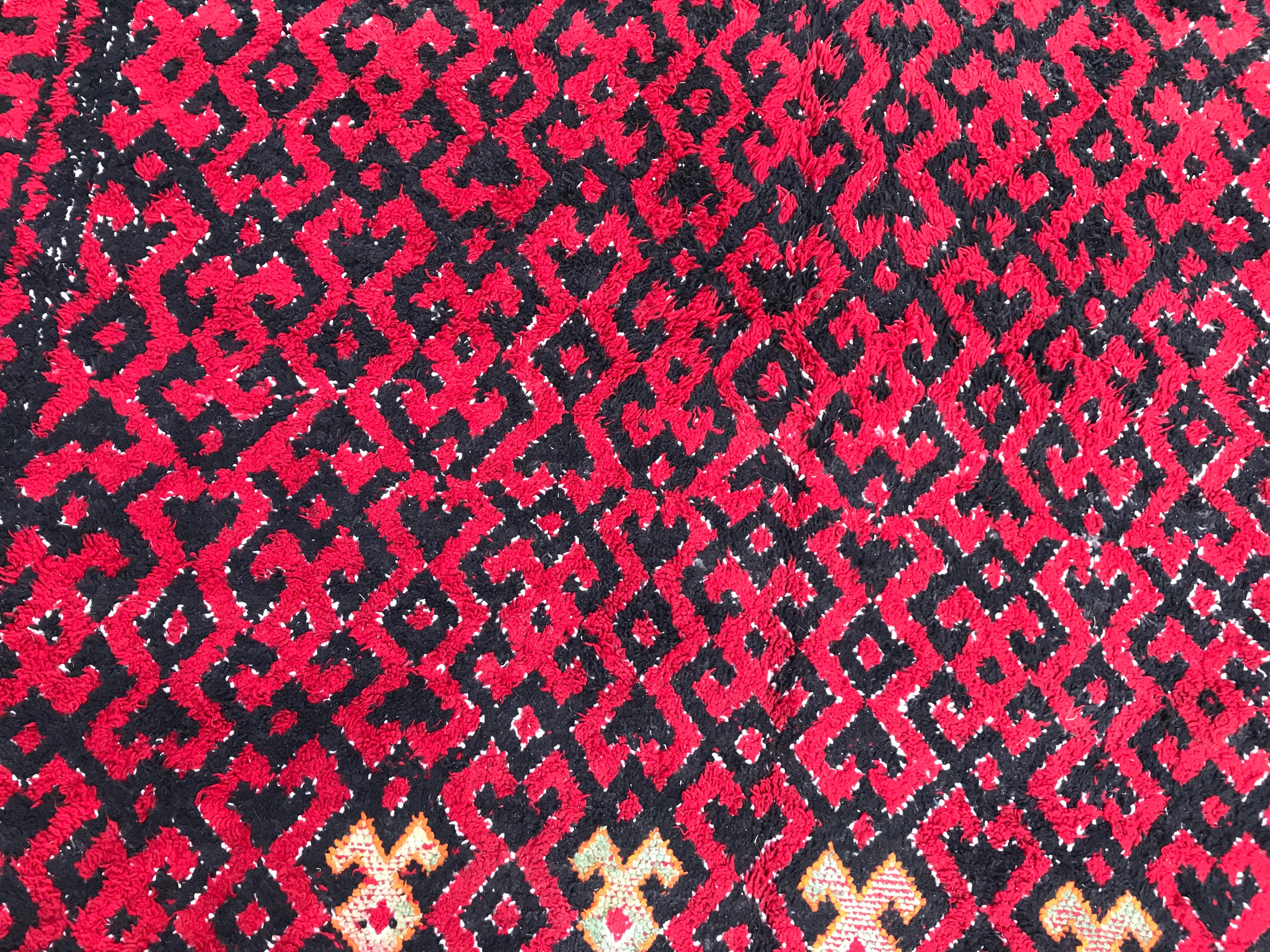 Bobyrug’s Tribal Algerian Rug North African Rugs Carpets In Fair Condition For Sale In Saint Ouen, FR