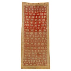 Tribal Allover Moroccan Rug in Gold and Red Tones
