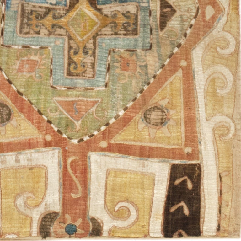 Beautiful Caucasian antique Kaitag embroidery textile, country of origin: caucasus, date circa 1900. Size: 1 ft 8 in x 3 ft 9 in (0.51 m x 1.14 m)

Here is an absolutely beautiful antique Kaitag embroidery that was originally woven in the Caucuses