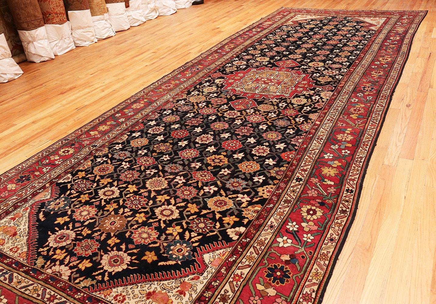 Russian Antique Caucasian Karabagh Runner Rug.7 ft 5 in x 19 ft 7 in For Sale