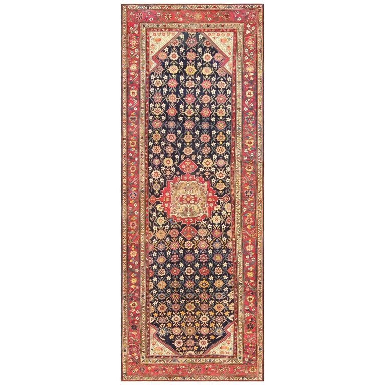 Tribal Antique Caucasian Karabagh Runner Rug. Size: 7 ft 5 in x 19 ft 7 ...