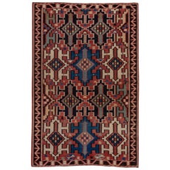 Tribal Antique Caucasian Kuba Kilim Carpet, circa 1900s