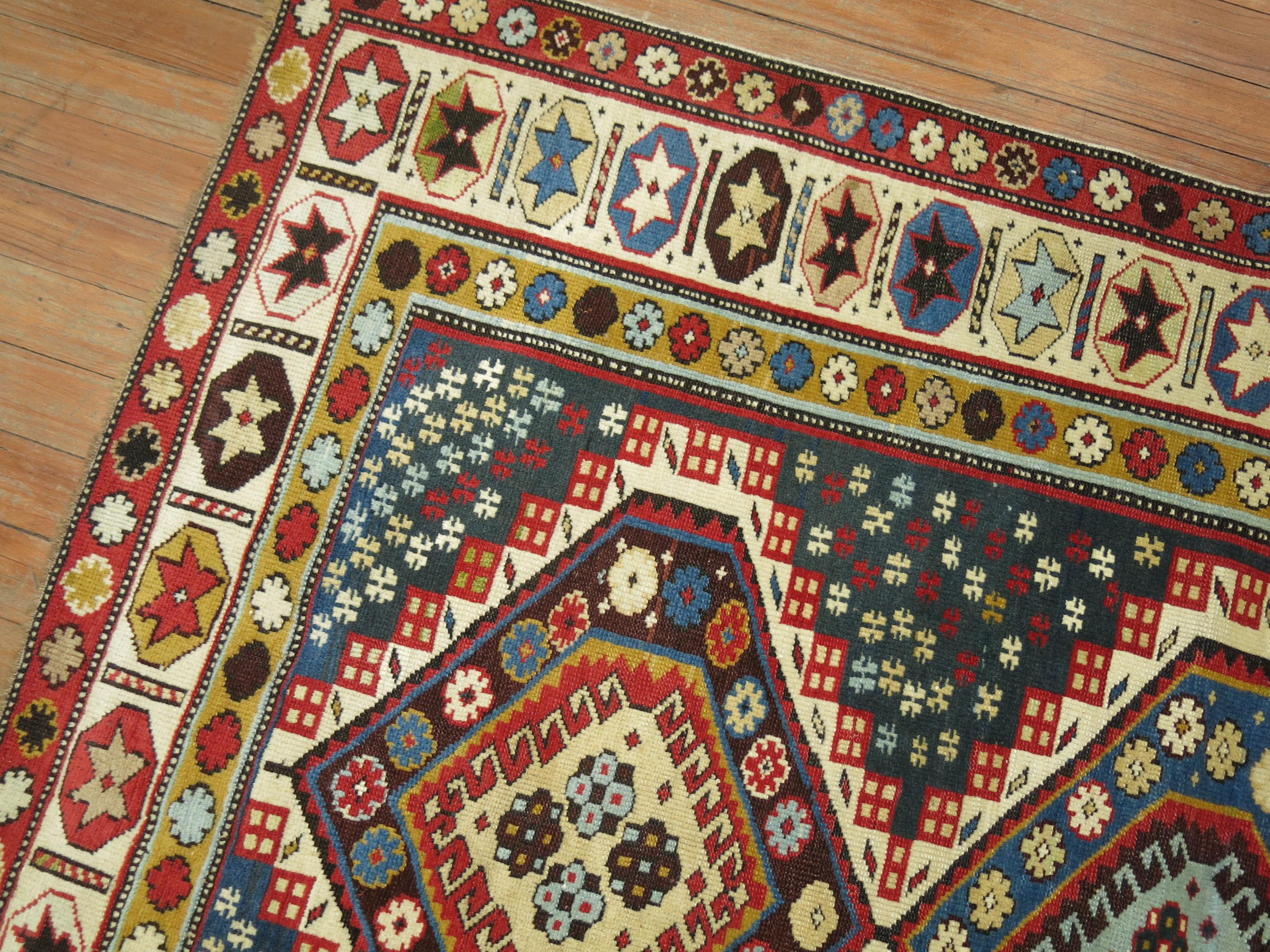 Tribal Antique Caucasian Kuba Rug In Excellent Condition In New York, NY