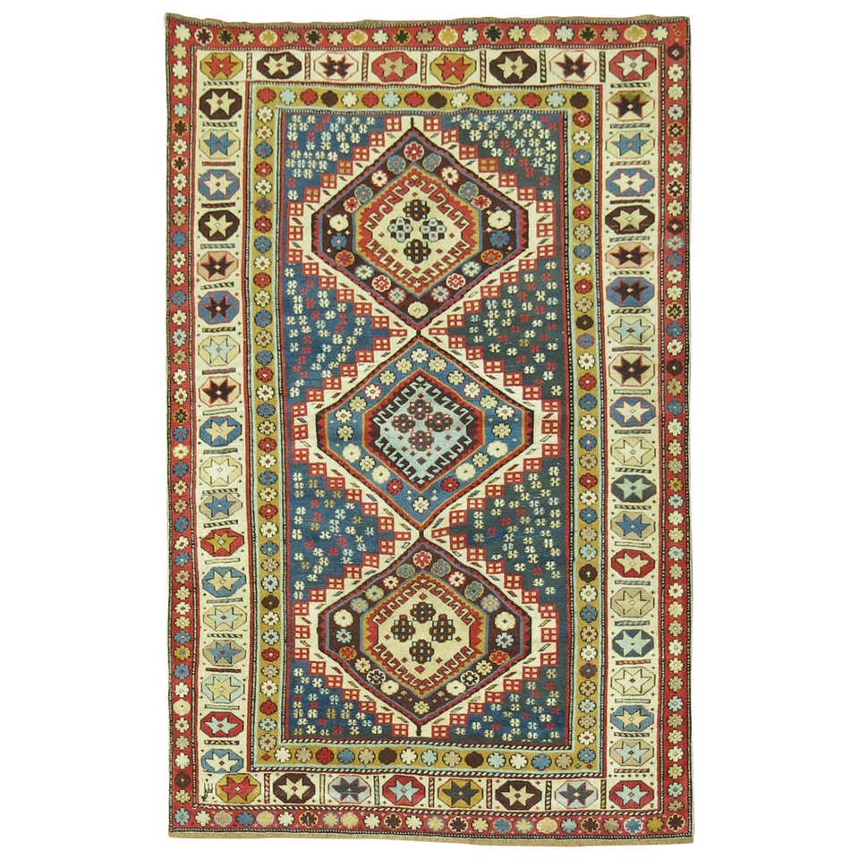 Tribal Antique Caucasian Kuba Rug at 1stDibs