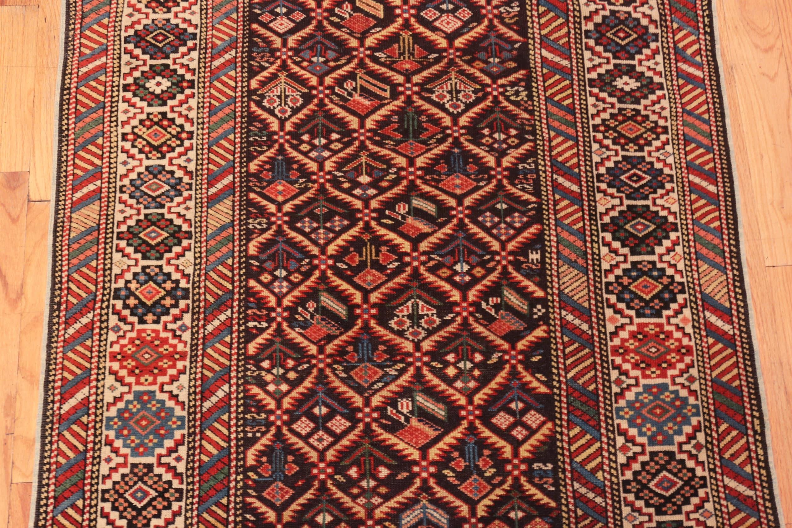 Tribal Nazmiyal Collection Antique Caucasian Shirvan Runner Rug. 3 ft 5 in x 14 ft 2 in