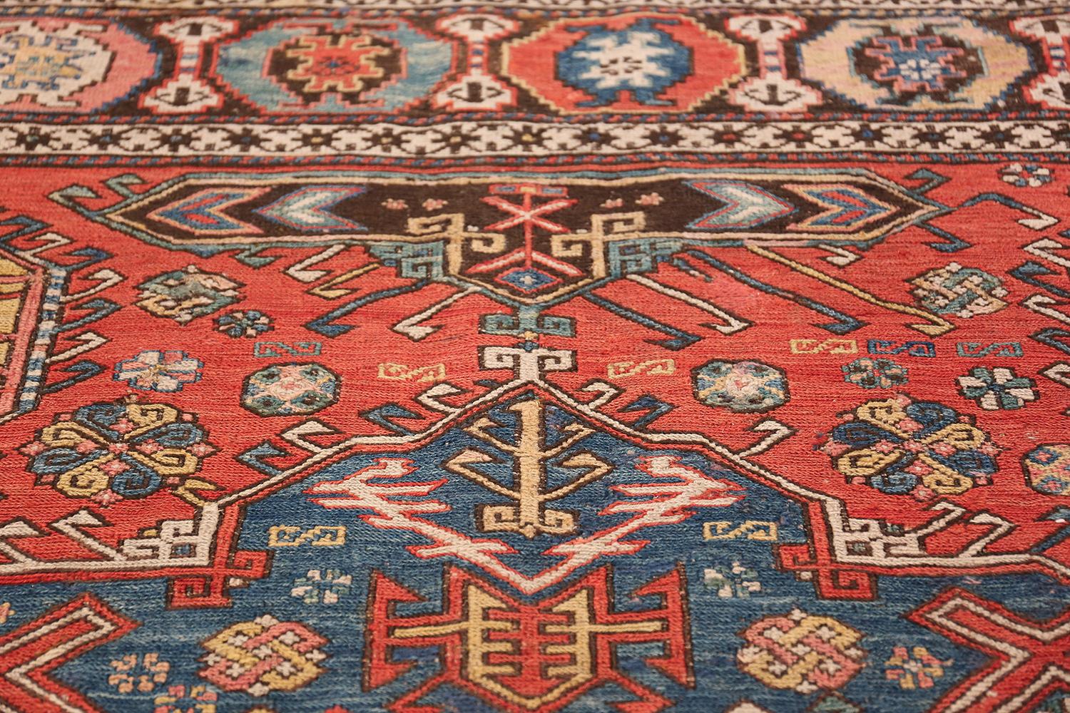 Hand-Woven Antique Caucasian Soumak Rug. 6 ft 9 in x 9 ft 6 in For Sale