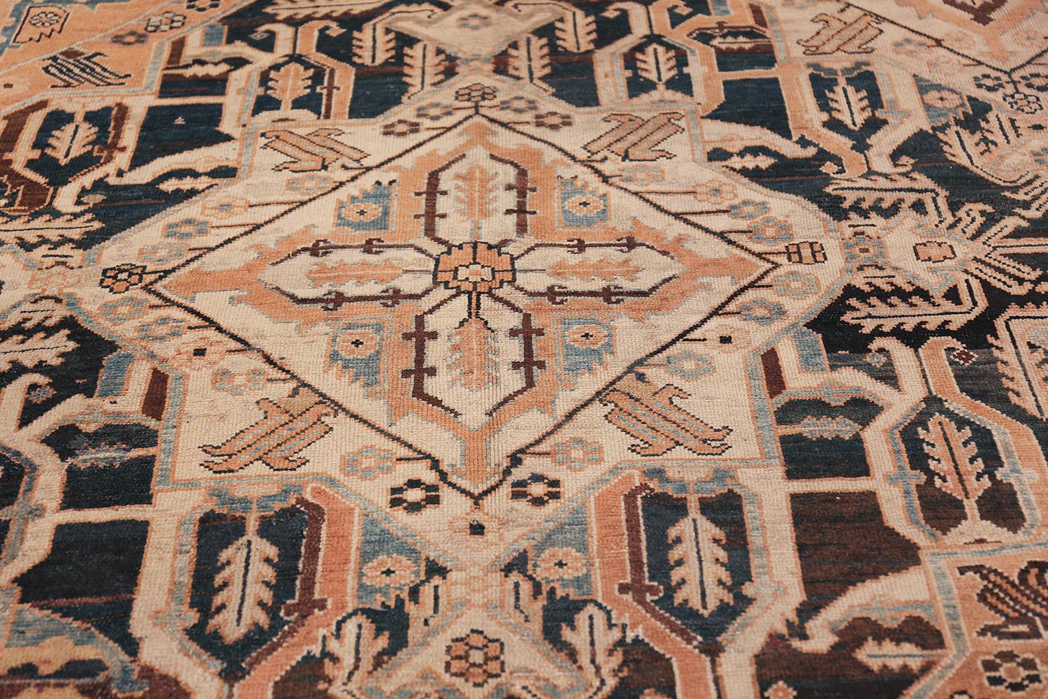 Wool Antique Oversized Persian Bakhtirari Geometric Rug. Size: 15 ft x 30 ft For Sale