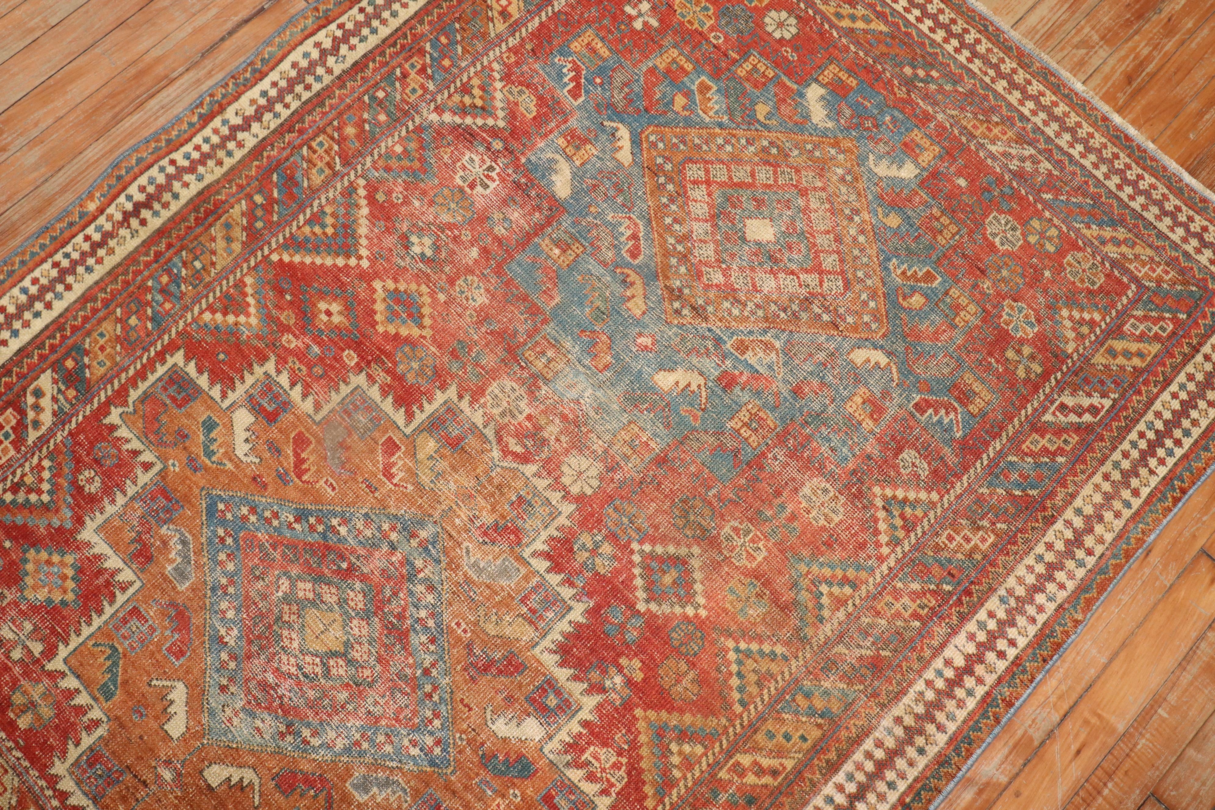 20th Century Tribal Antique Persian Afshar Rug For Sale