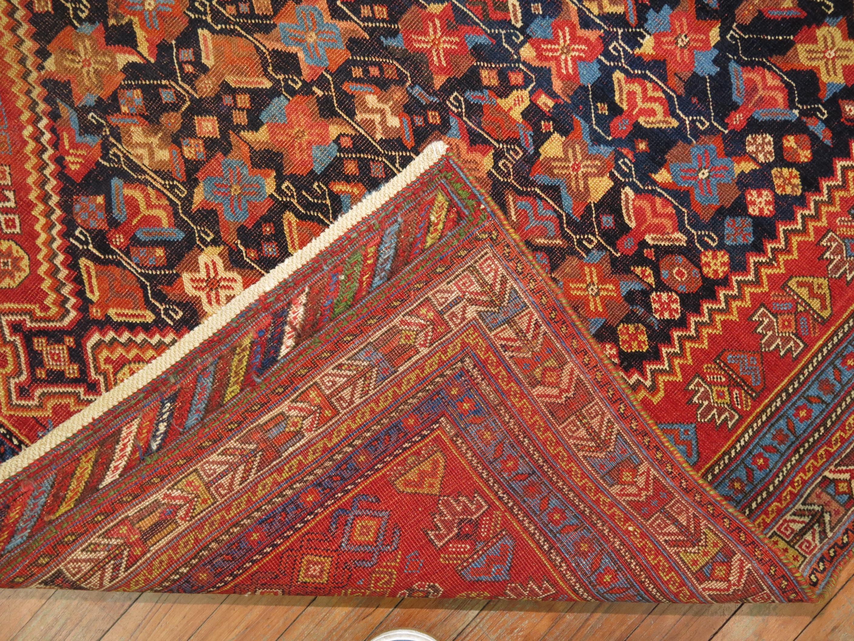 Tribal Antique Persian Afshar Rug For Sale 1