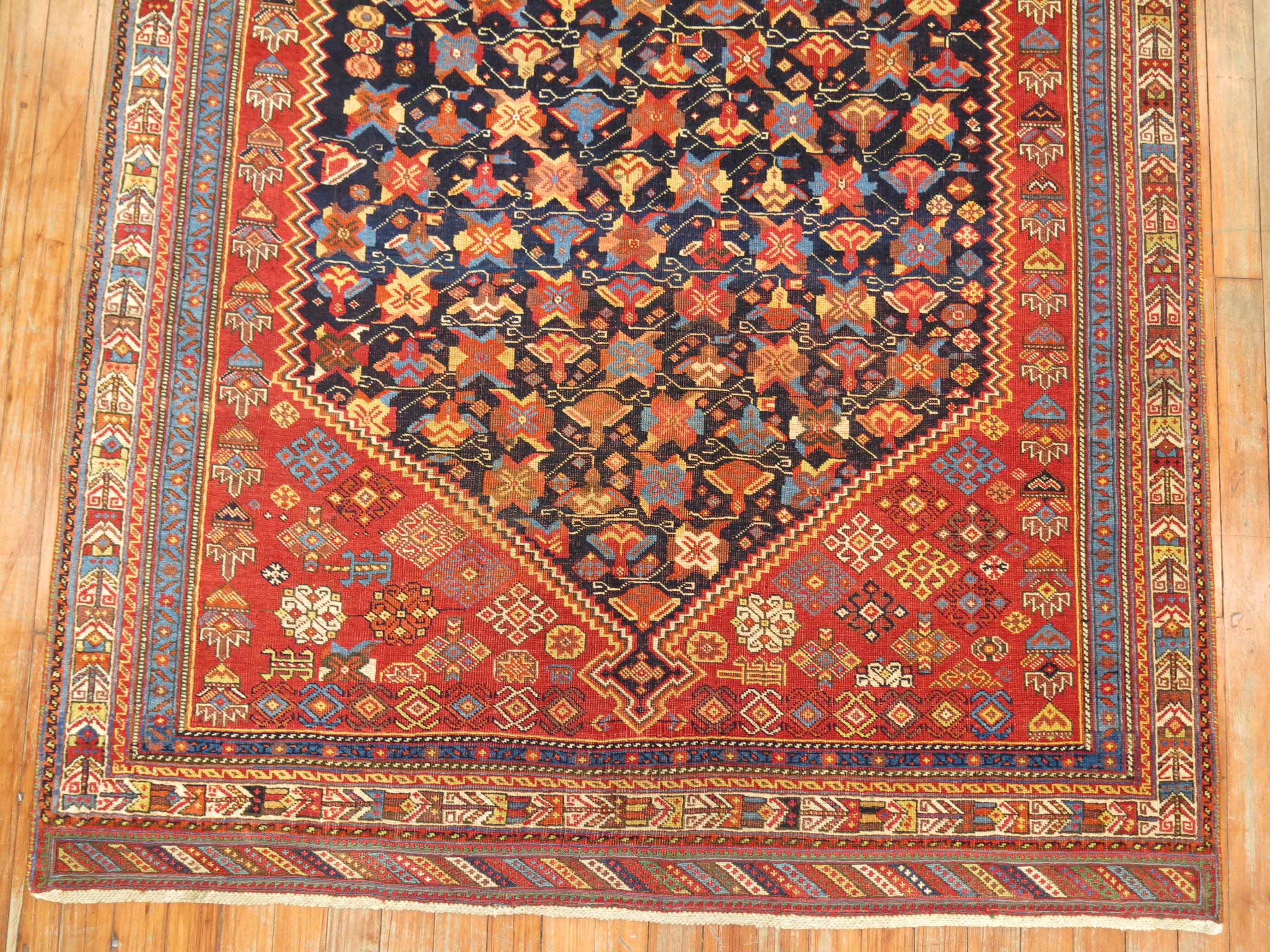 Tribal Antique Persian Afshar Rug For Sale 2