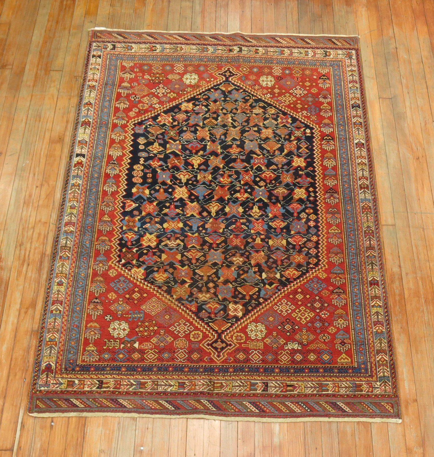 Tribal Antique Persian Afshar Rug For Sale 3