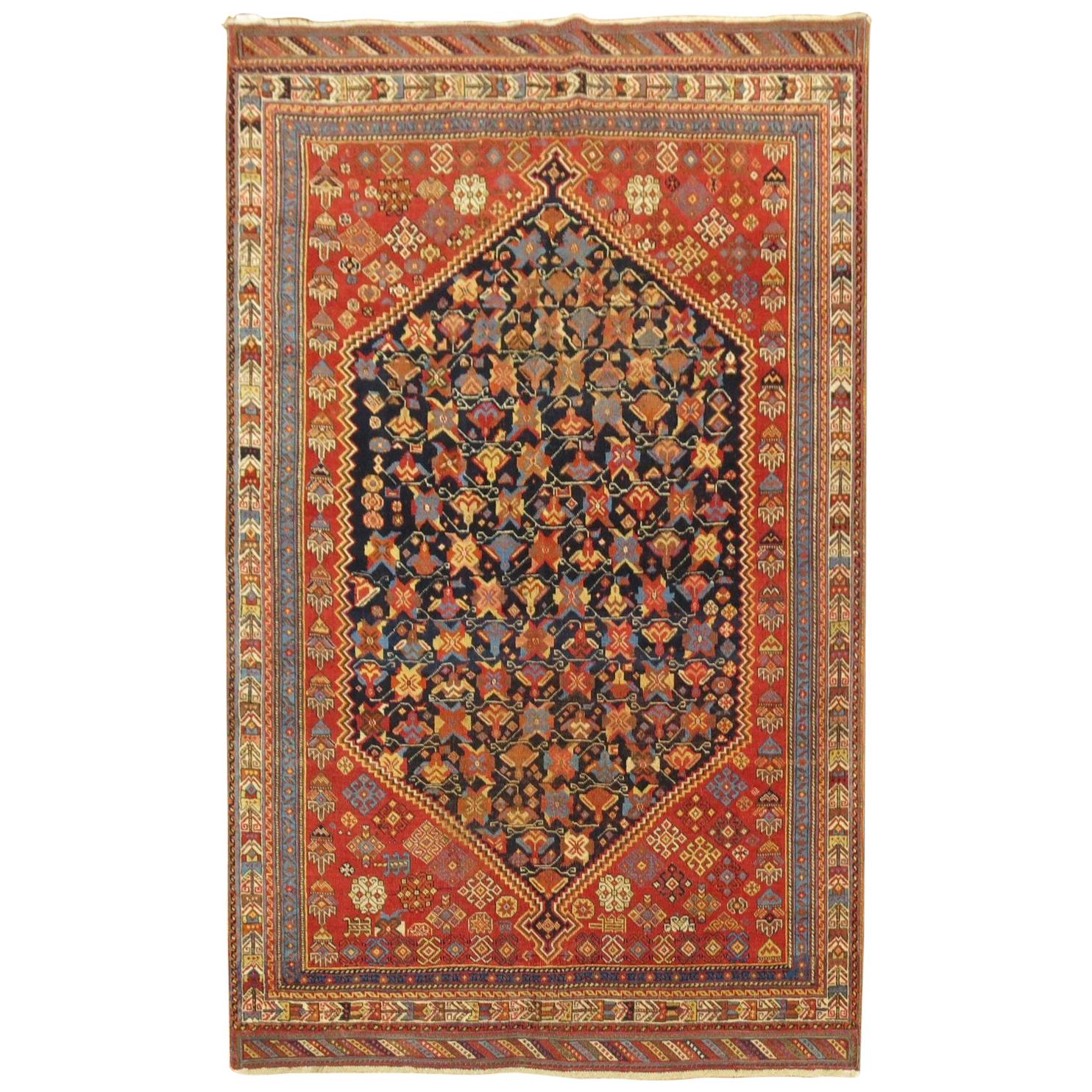 Tribal Antique Persian Afshar Rug For Sale