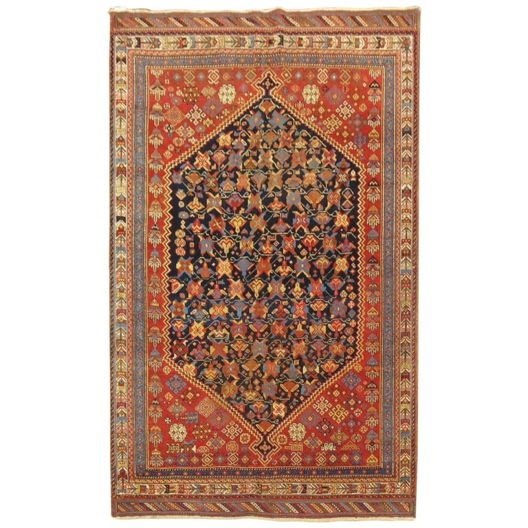 Tribal Antique Persian Afshar Rug For Sale at 1stDibs
