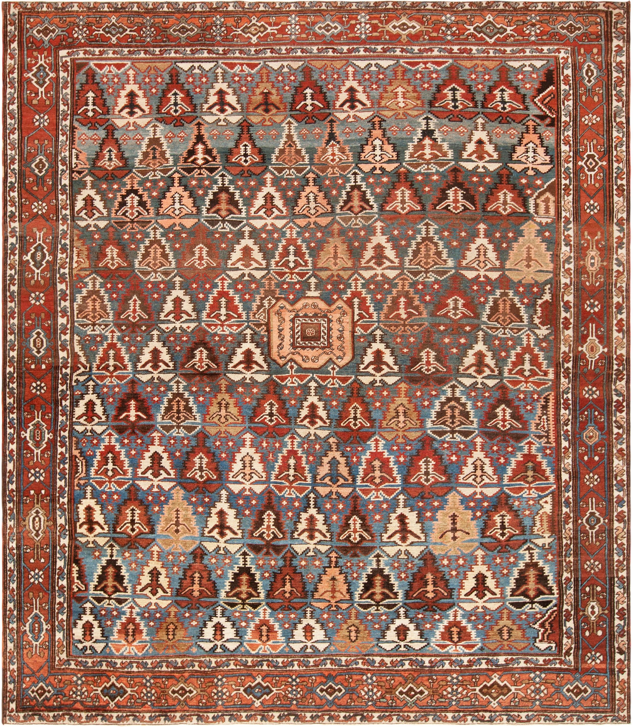 Heriz Serapi Nazmiyal Collection Tribal Antique Persian Bakshaish Rug 10'2