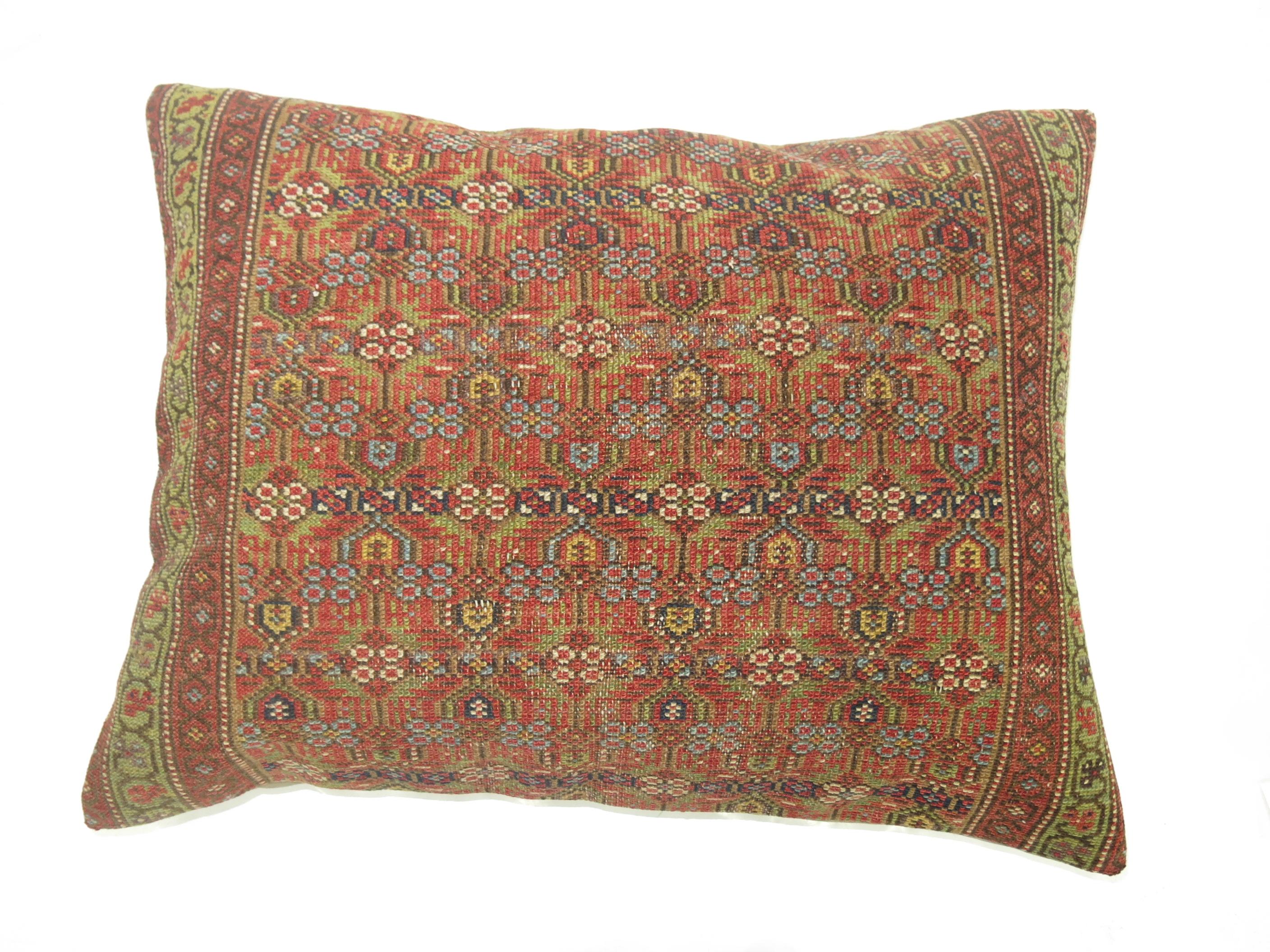 Tribal Antique Persian Floor Rug Pillow, Persian Rug Pillow Covers