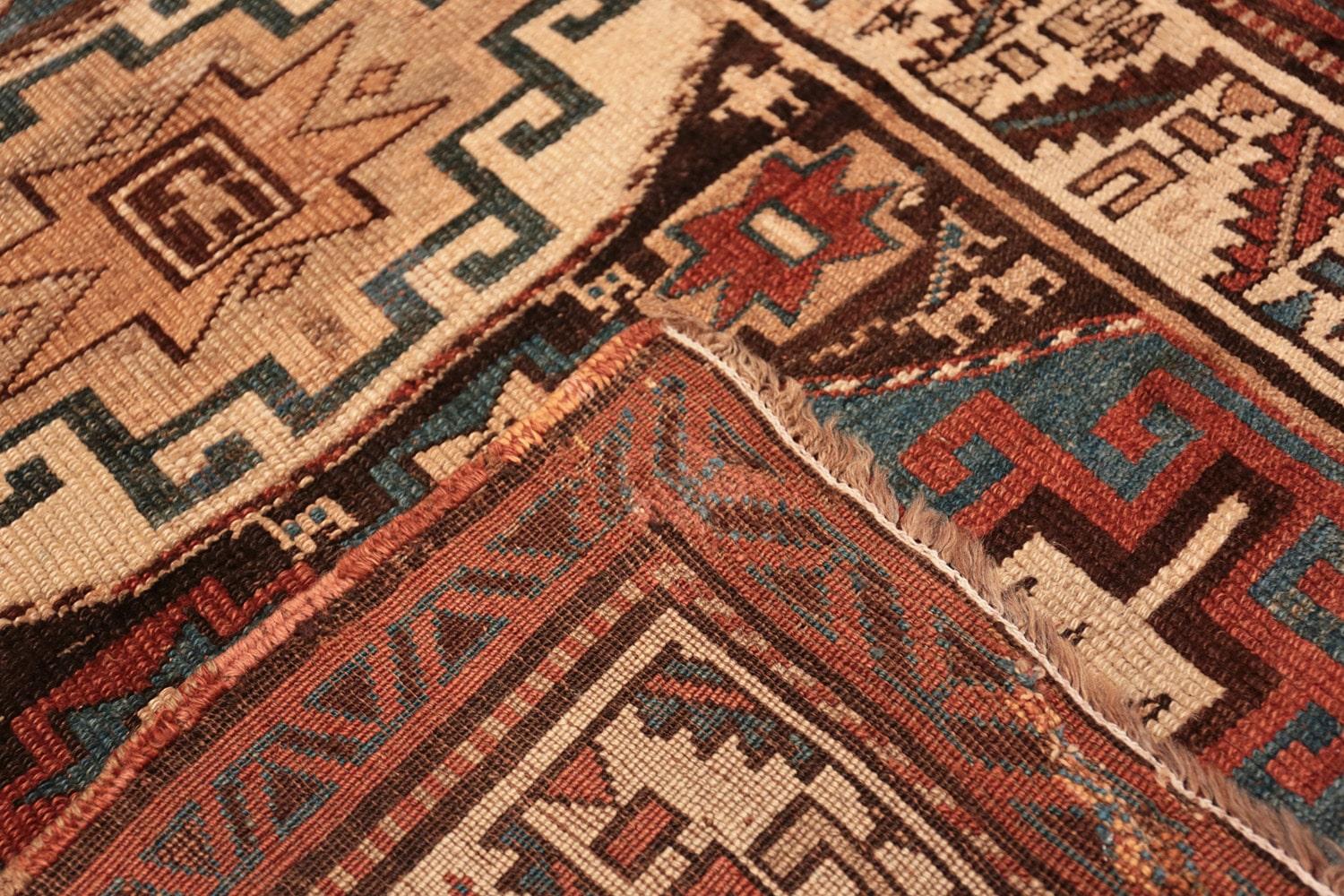 Hand-Knotted Antique Persian Kurdish Runner. 3 ft 8 in x 13 ft 10 in For Sale