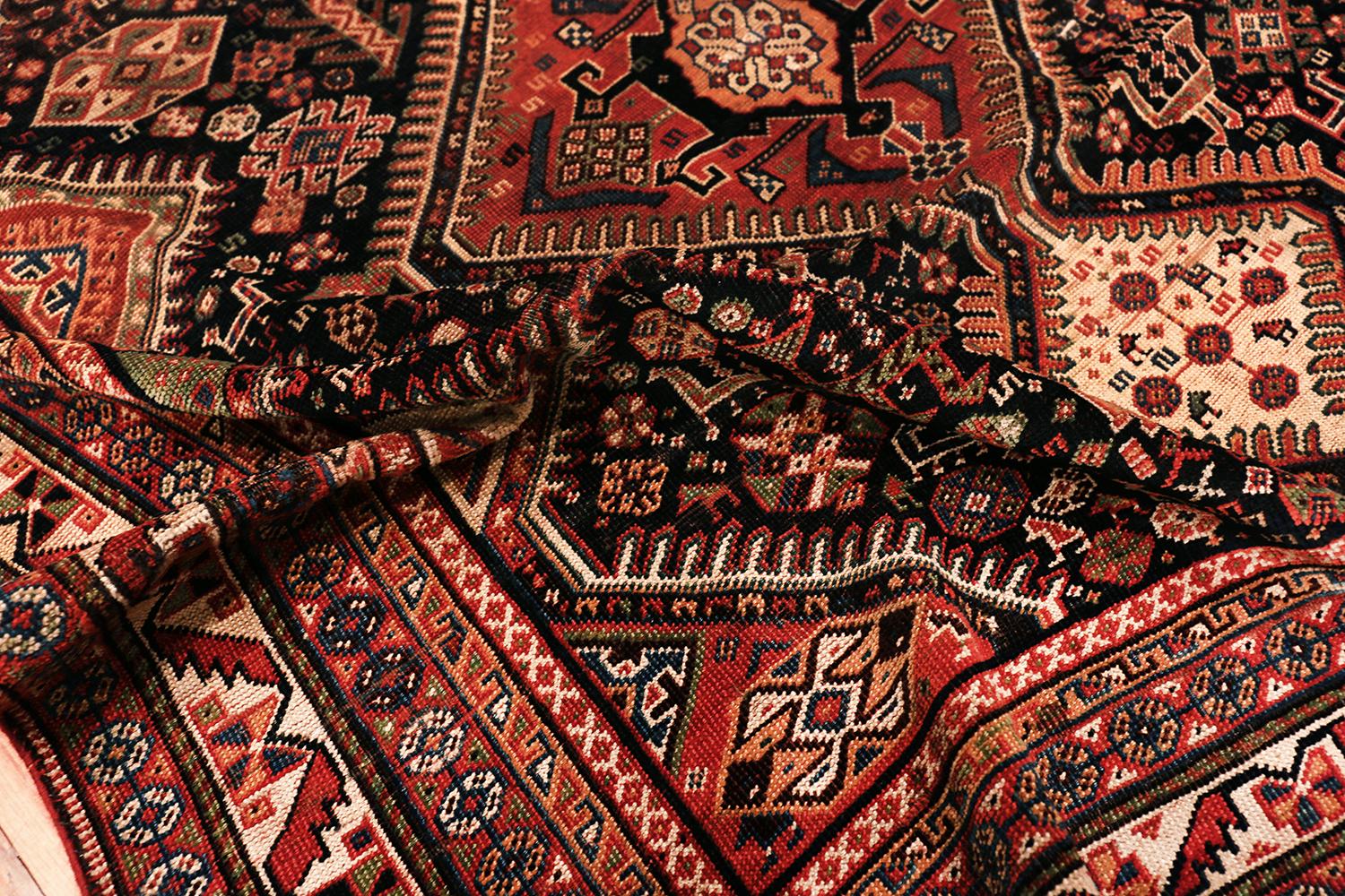 Wool Tribal Antique Persian Qashqai Rug