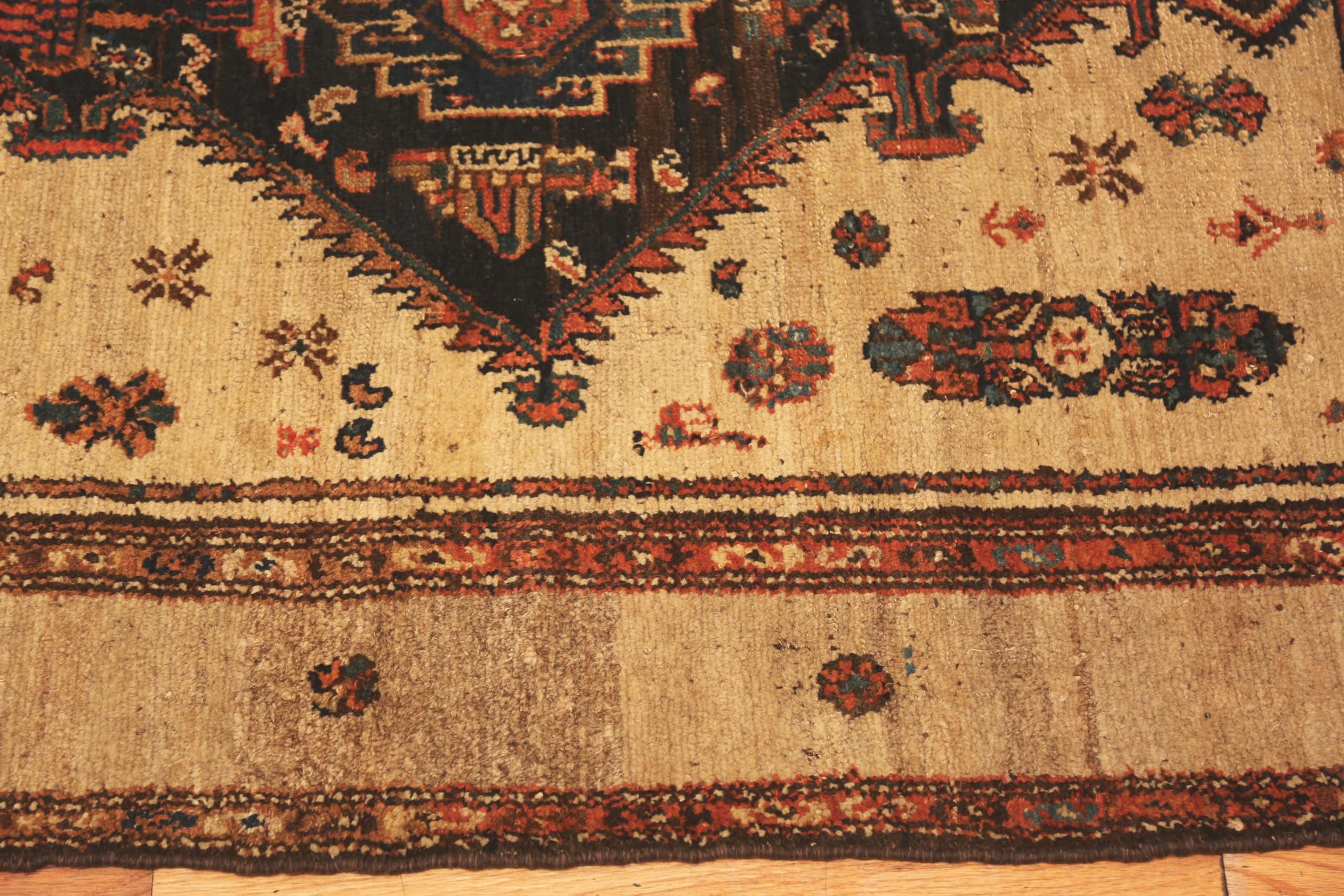 Hand-Knotted Tribal Antique Persian Serab Camel Hair Rug 3'10