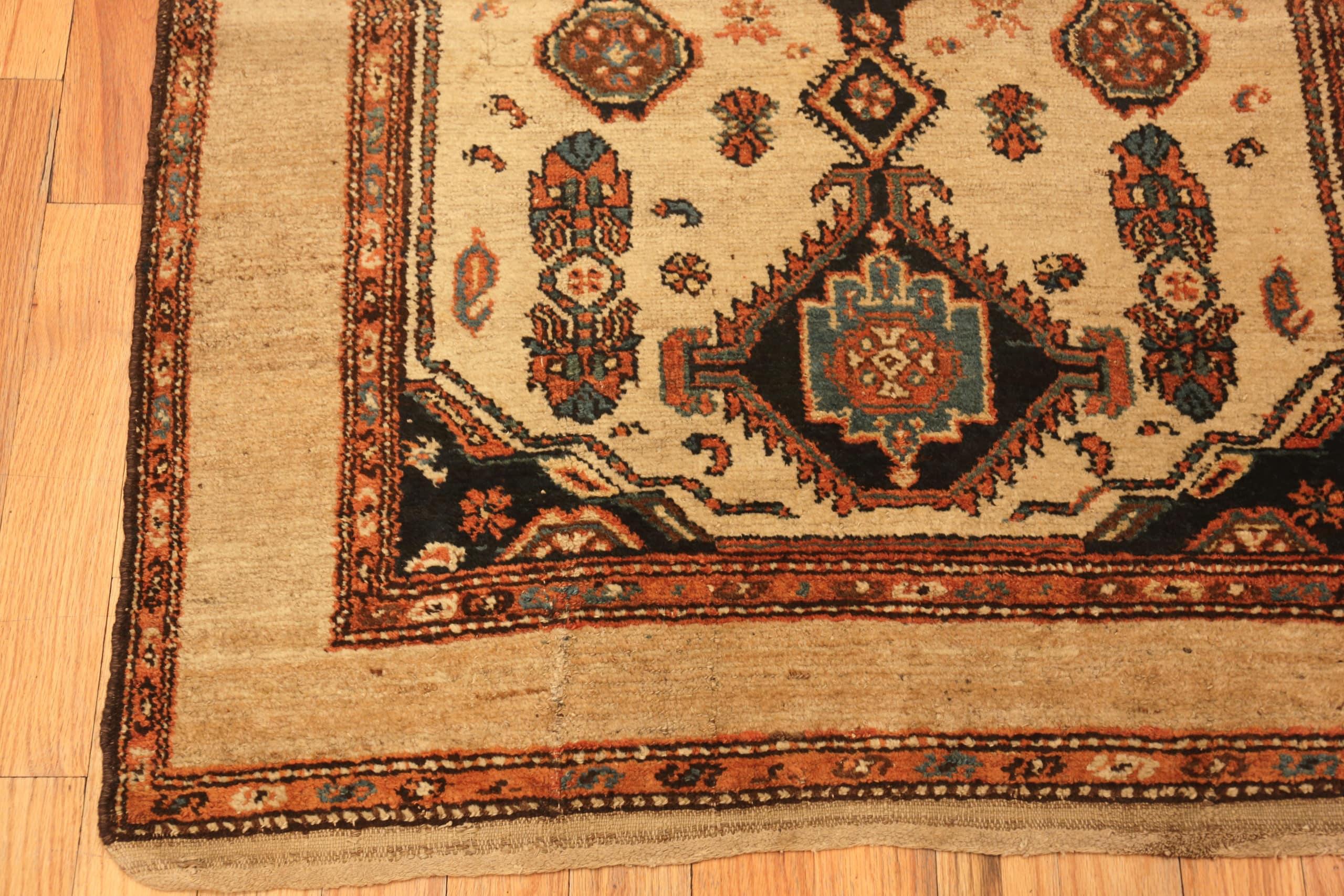 19th Century Tribal Antique Persian Serab Camel Hair Rug 3'10
