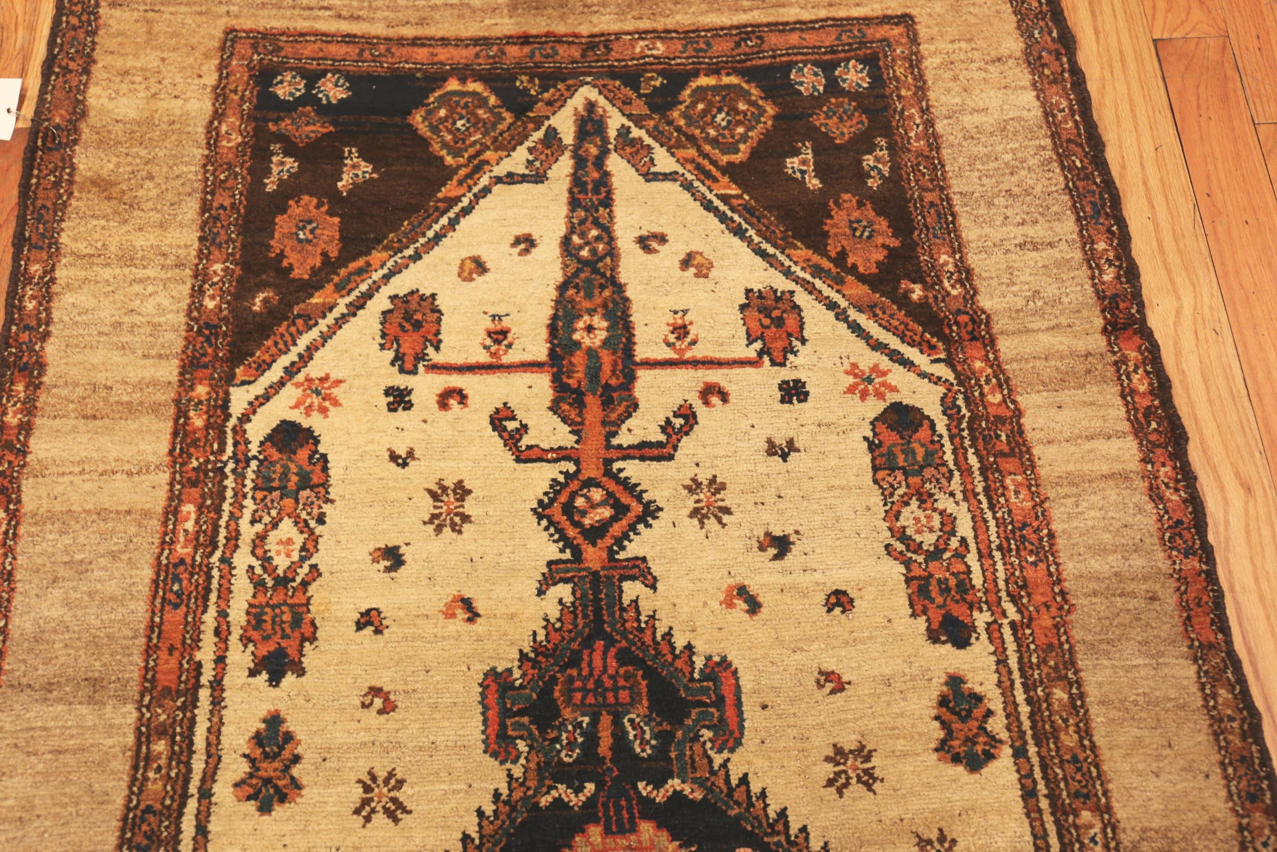 Wool Tribal Antique Persian Serab Camel Hair Rug 3'10