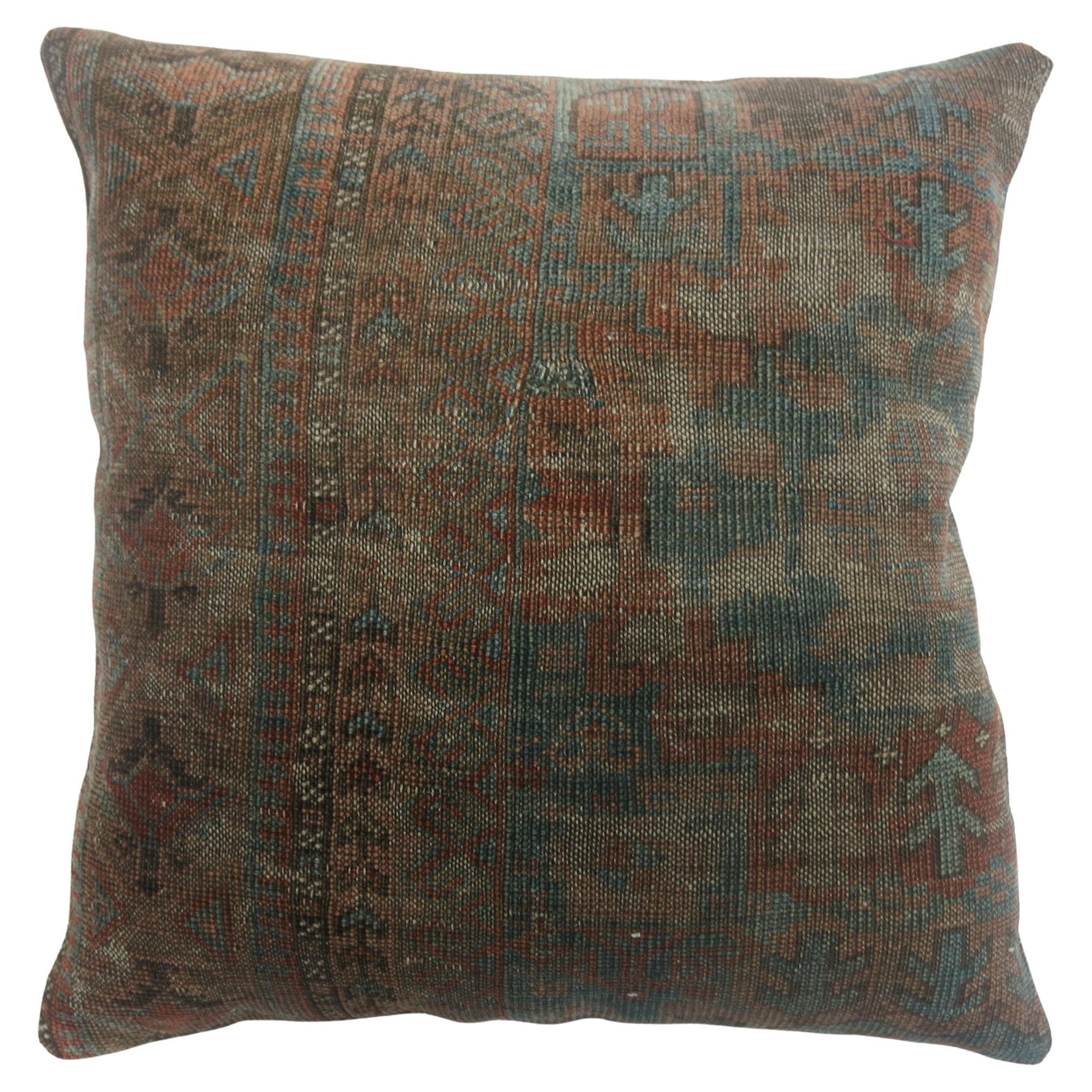 Tribal Antique Rug Pillow For Sale