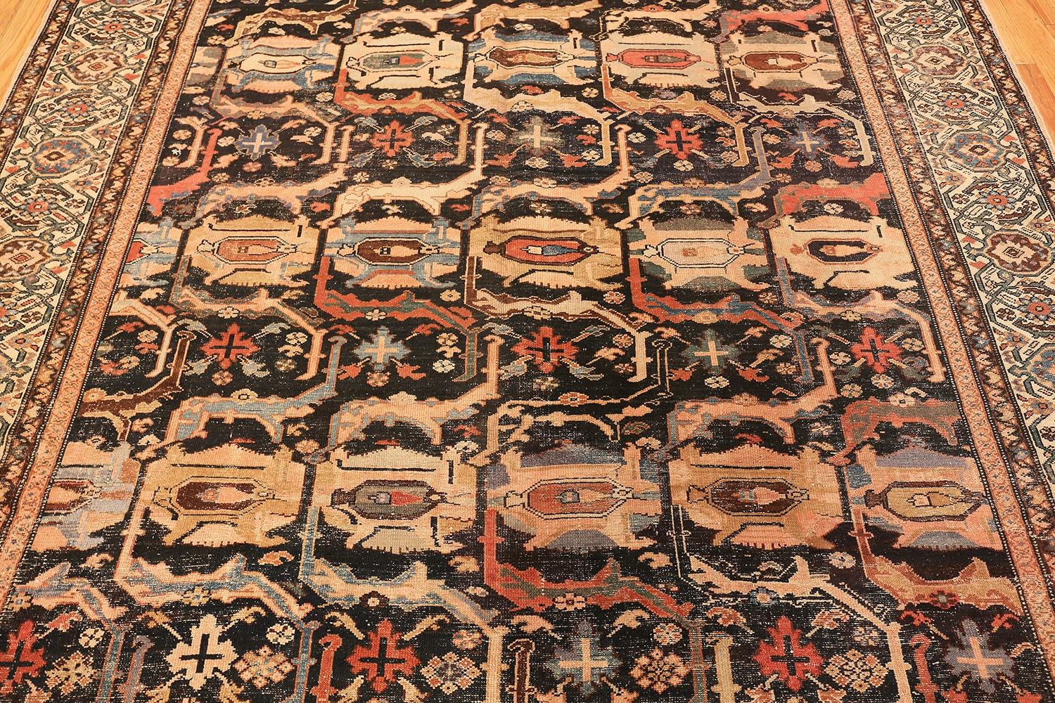 Wool Antique Shabby Chic Persian Malayer Rug. Size: 8 ft 6 in x 12 ft 9 in For Sale