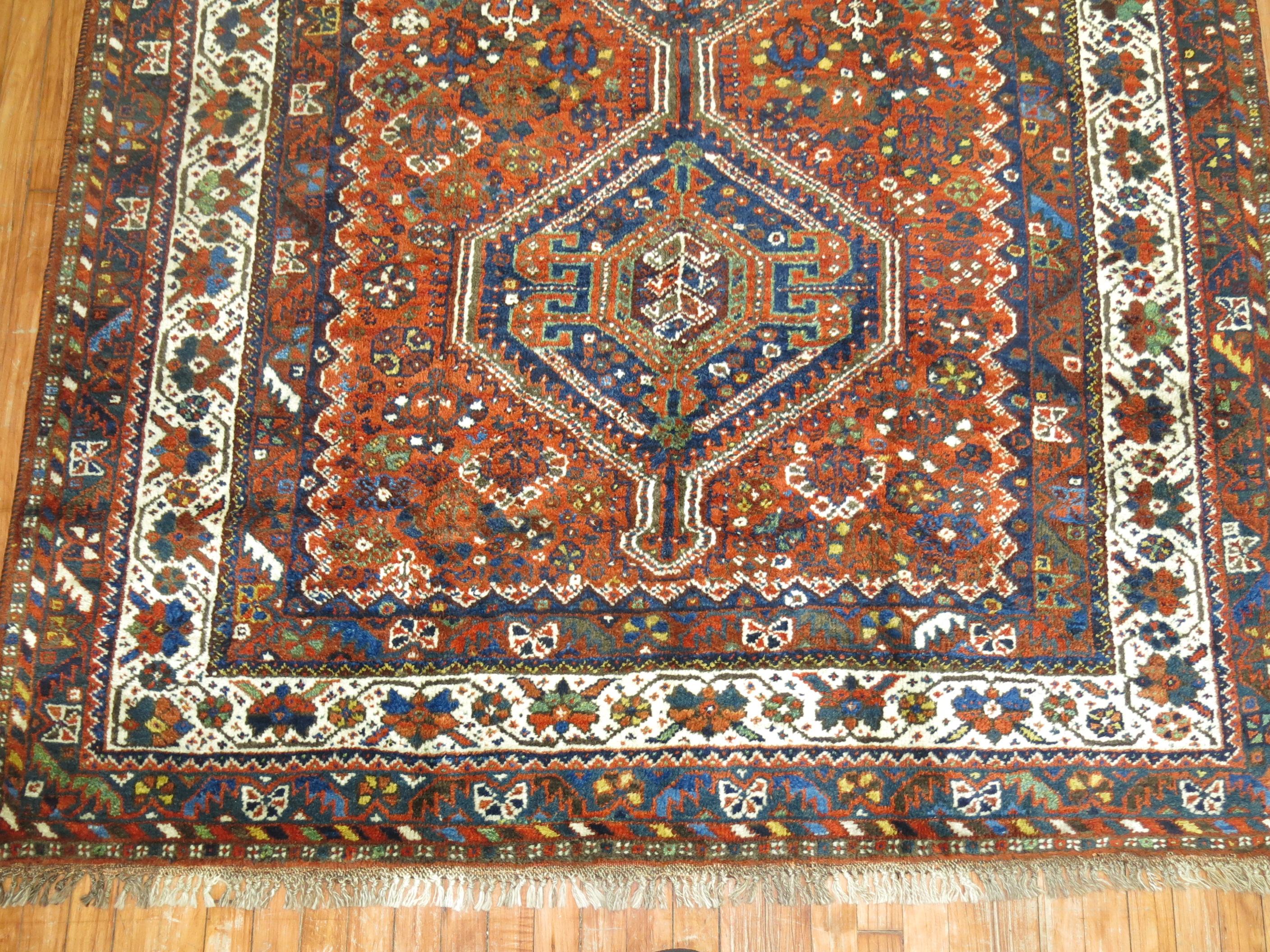 Persian Tribal Antique Shiraz Rug For Sale