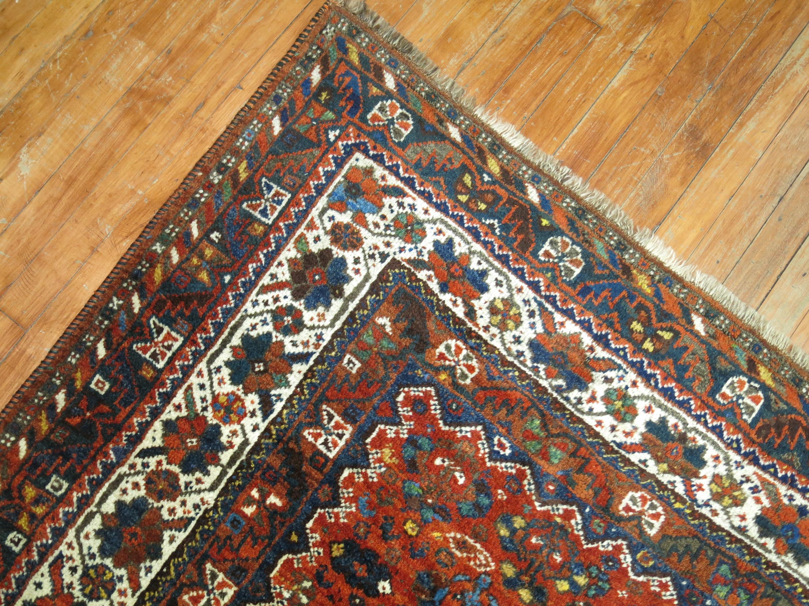 20th Century Tribal Antique Shiraz Rug For Sale