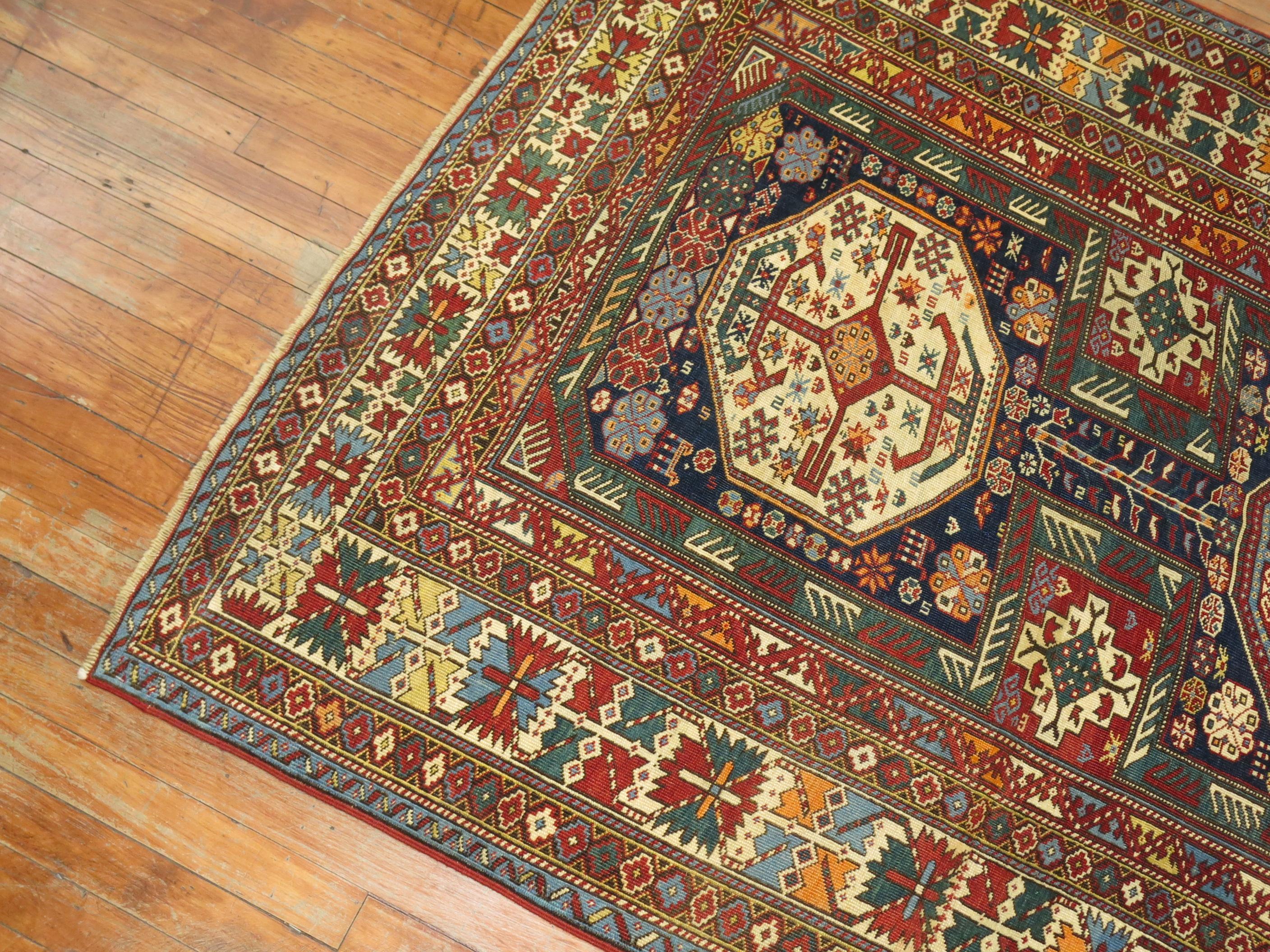 19th Century Tribal Antique Shirvan Rug For Sale