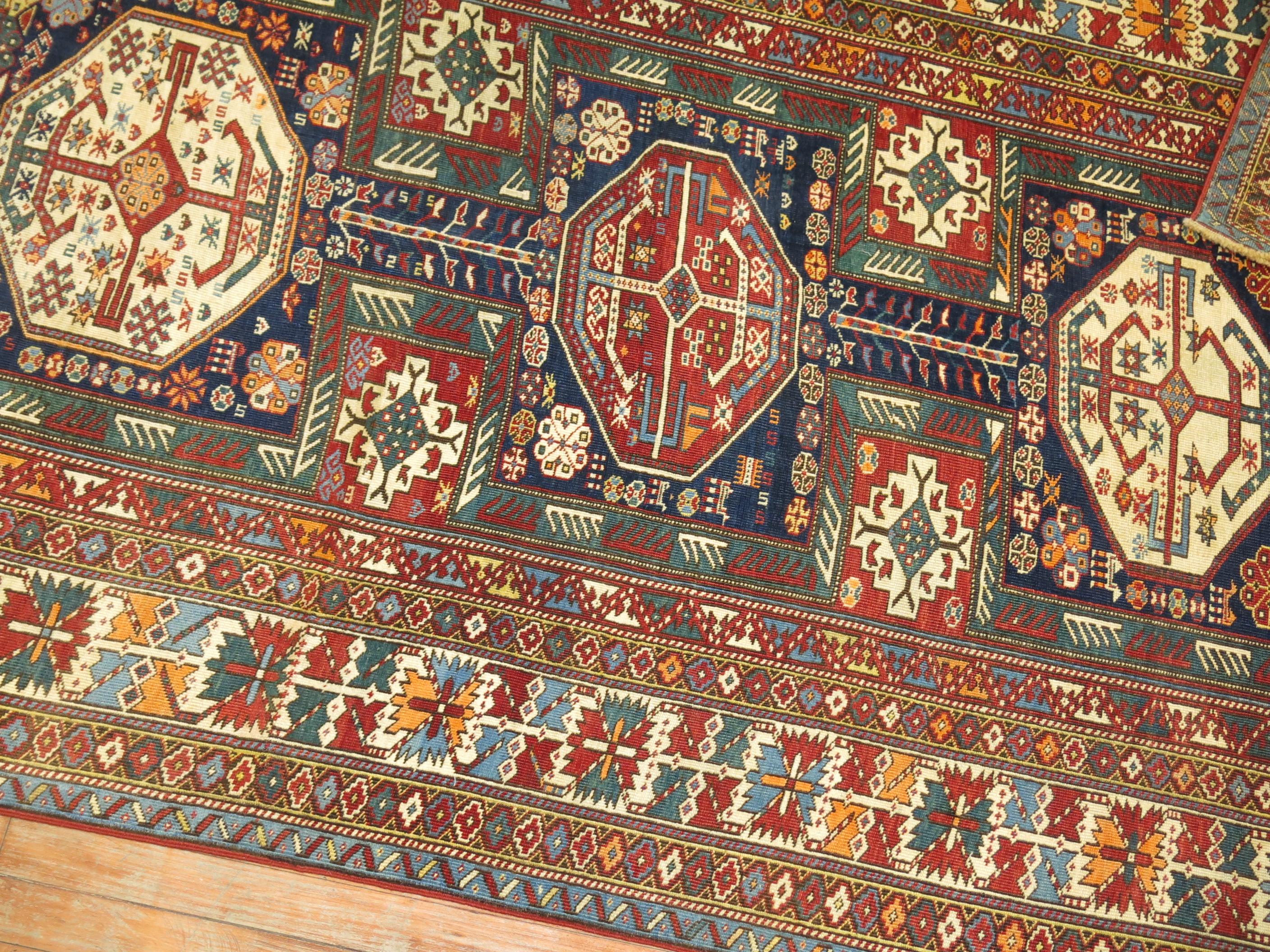 Wool Tribal Antique Shirvan Rug For Sale