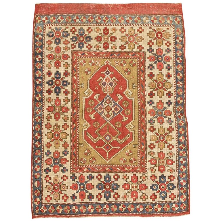 Tribal Antique Turkish Bergama Rug For Sale