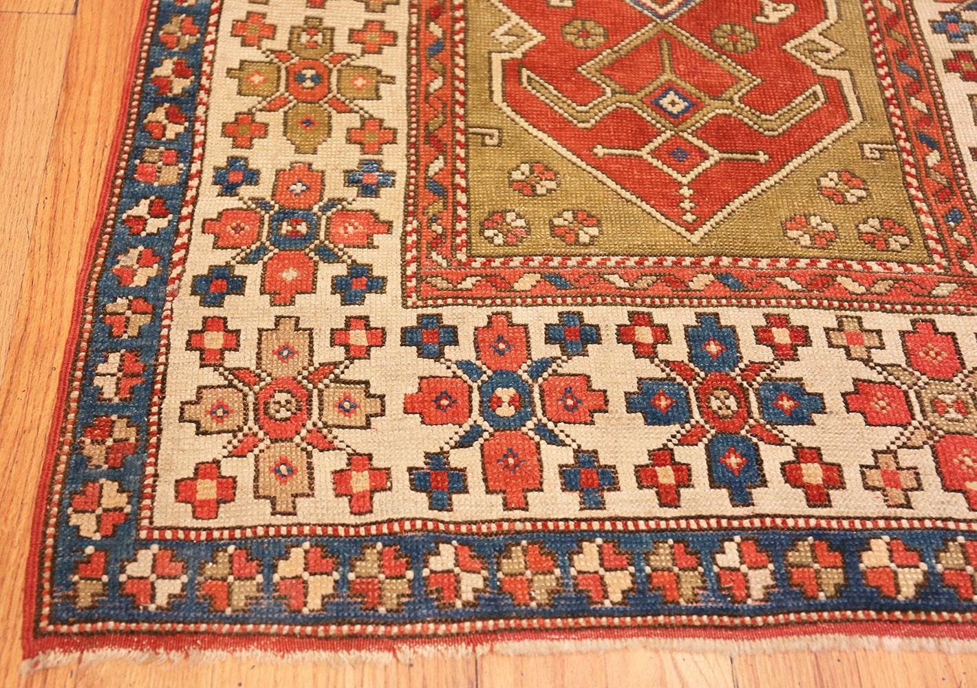 Hand-Knotted Tribal Antique Turkish Bergama Rug. Size: 3 ft x 4 ft 6 in (0.91 m x 1.37 m)