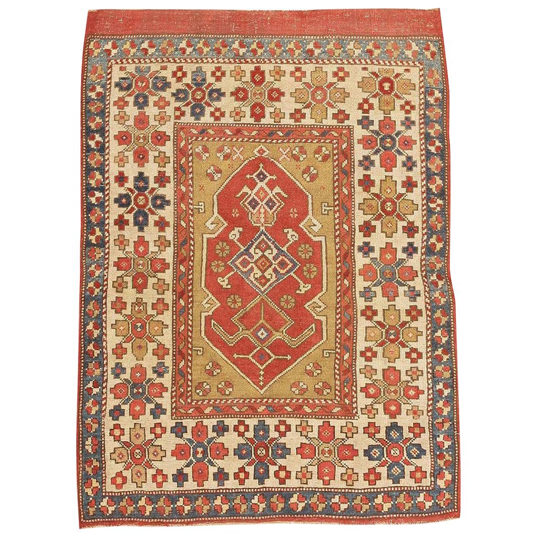 Tribal Antique Turkish Bergama Rug. Size: 3 ft x 4 ft 6 in (0.91 m x 1.37 m)